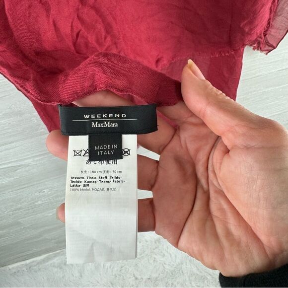 Maxmara Weekend Fringe Modal Wide Scarf - Picture 4 of 5